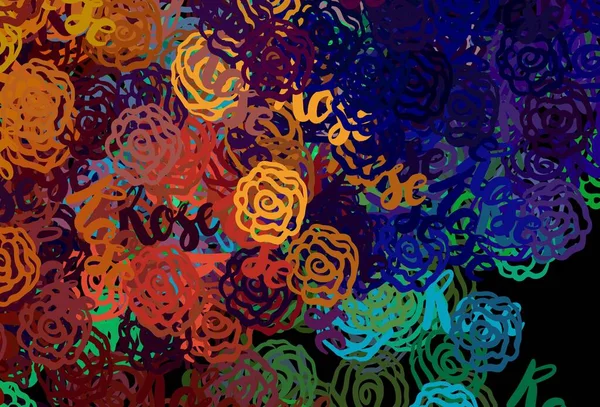 Fond Vectoriel Multicolore Foncé Avec Des Formes Memphis Formes Chaotiques — Image vectorielle