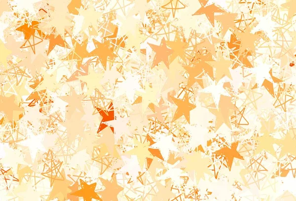 Lichtoranje Vector Patroon Met Kerststerren Glitter Abstracte Illustratie Met Gekleurde — Stockvector