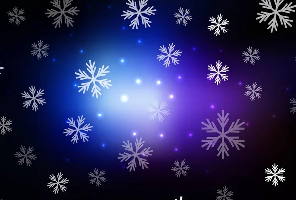 Dunkelrosa Blauer Vektorhintergrund Mit Schönen Schneeflocken Sternen Leuchtend Bunte Illustration — Stockvektor