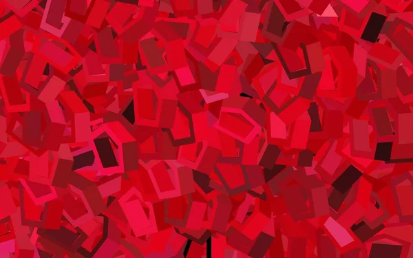 Donkerroze Rood Vector Patroon Met Kleurrijke Zeshoeken Illustratie Met Set — Stockvector