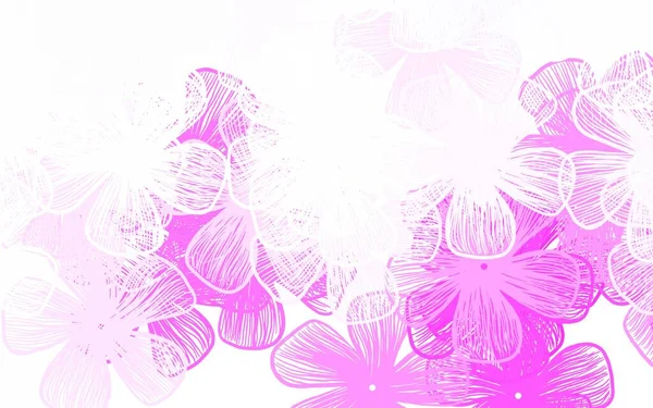 Patrón Doodle Vectorial Rosa Claro Con Flores Ilustración Creativa Estilo — Archivo Imágenes Vectoriales
