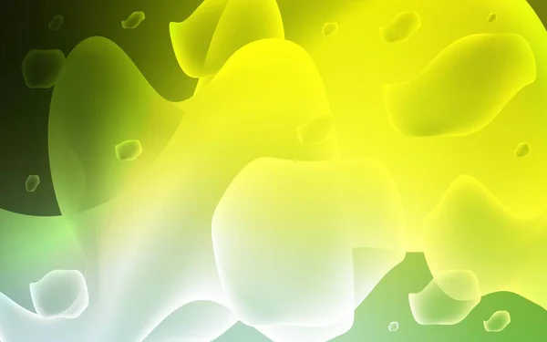 Светло Зеленый Желтый Векторный Фон Изогнутыми Линиями Размытый Геометрический Образец — стоковый вектор