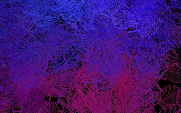Dunkelviolett Rosa Vektor Abstrakten Hintergrund Mit Blättern Gekritzelte Illustration Von — Stockvektor