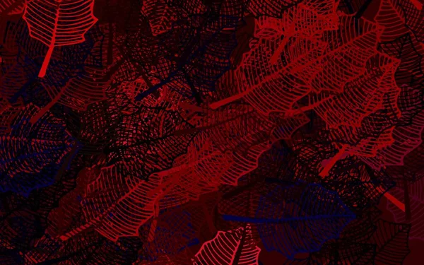 Koyu Pembe Yapraklı Kırmızı Vektör Soyut Şablondaki Karalamalarla Dekoratif Illüstrasyon — Stok Vektör