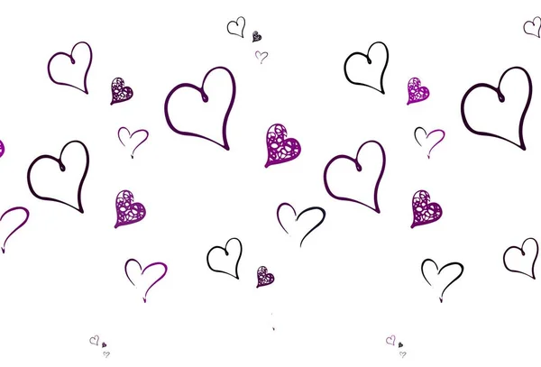 Světlé Růžové Vektorové Pozadí Sladkými Srdci Inteligentní Ilustrace Srdcem Gradientu — Stockový vektor