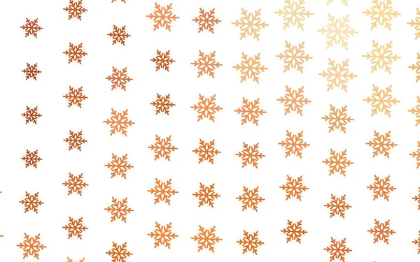 Hellroter Gelber Vektorhintergrund Mit Weihnachtsschneeflocken Sternen Leuchtend Bunte Illustration Mit — Stockvektor