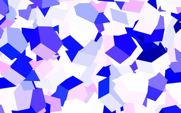 六角形のライトピンクベクトルレイアウト カラフルな六角形でぼかしの背景 ランディングページのパターン — ストックベクタ