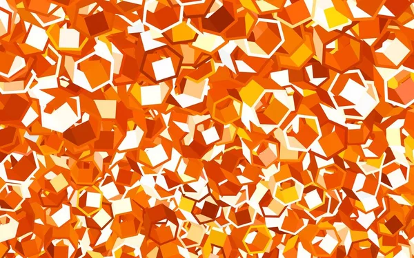 Fond Vectoriel Orange Clair Avec Hexagones Illustration Avec Ensemble Hexagones — Image vectorielle