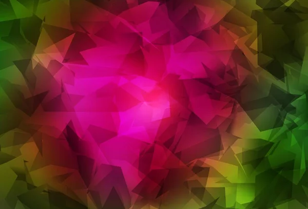 Dark Pink Green Vector Polygon Abstract Layout Creative Geometric Illustration — Stock Vector