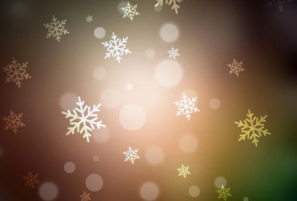 Donkergroen Geel Vectorsjabloon Carnavalsstijl Eenvoudige Gradiënt Illustratie Met Kerst Attributen — Stockvector