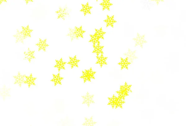 Vert Clair Fond Vectoriel Jaune Avec Beaux Flocons Neige Étoiles — Image vectorielle