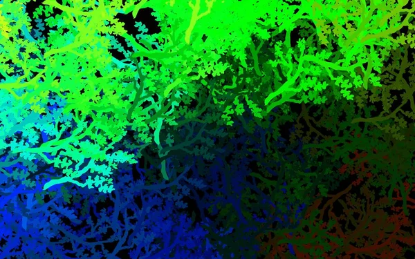 Тёмный Многоцветный Векторный Абстрактный Фон Деревьями Ветвями Красочная Абстрактная Иллюстрация — стоковый вектор