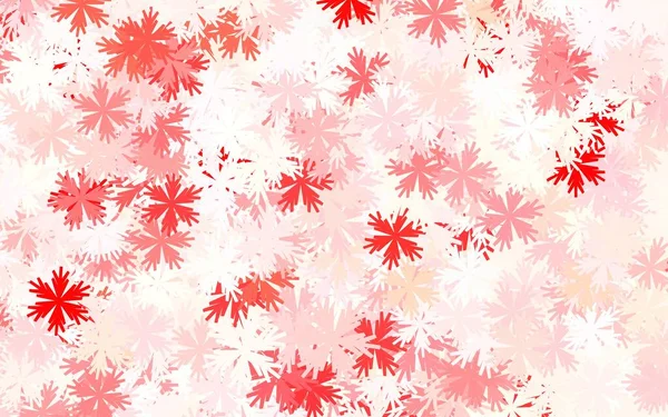 Luz Rojo Vector Doodle Fondo Con Flores Ilustración Con Coloridas — Vector de stock