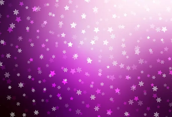Light Pink Vector Background Xmas Snowflakes Stars Modern Geometrical Abstract — 스톡 벡터
