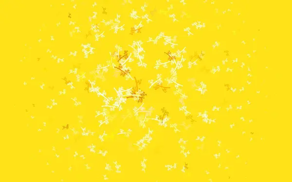 Jasnozielony Żółty Wektor Abstrakcyjny Wzór Gałęziami Nowoczesna Abstrakcyjna Ilustracja Liśćmi — Wektor stockowy