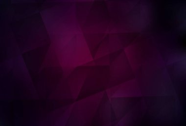 Koyu pembe vektör üçgen arkaplan. Çokgen biçiminde, gradyan ile renkli çizimler. Arkaplanlarınız için desenli desen.