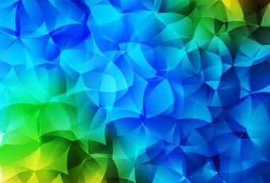 Açık mavi, yeşil vektör soyut mozaik arkaplan. Üçgenli parlak renkli çizimler. Arkaplanlarınız için desenli desen.