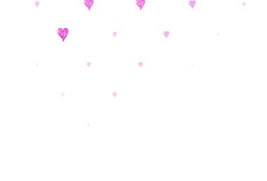 Açık Pembe, parlak kalpli sarı vektör arkaplan. Bulanık arkaplanda gradyan kalp şekilleri olan bir resim. Sevgililer Günü 'nü kutlamak için tasarım.