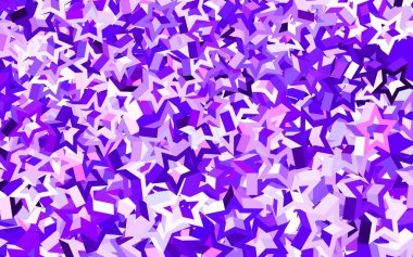 Açık mavi, gökyüzü yıldızlı kırmızı vektör şablonu. Bulanık arkaplanda gradyanı olan yıldızlar. Kozmik arkaplanlar için şablon.