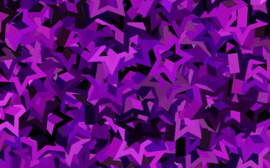 Çizgileri ve üçgenleri olan koyu pembe vektör düzeni. Soyut arkaplanda renkli eğimli üçgenler. Web siteniz için basit tasarım.