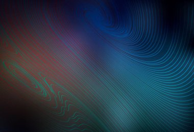 Lacivert, kıvrık çizgileri olan kırmızı vektör dokusu. Soyut tarzda gradyan çizgilerle akıllı illüstrasyon. Fikirlerin için bir örnek..