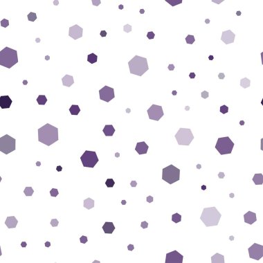 Altıgen şekilli koyu mor vektör şablonu. Altıgen tarzda ışıldayan soyut çizimler. Reklamlar, broşürler için desen.