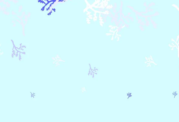 Светло Розовая Голубая Векторная Компоновка Сапфиром Листья Ветви Градиентом Белом — стоковый вектор