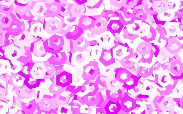 Textura Vectorial Púrpura Claro Con Hexágonos Colores Ilustración Con Conjunto — Vector de stock