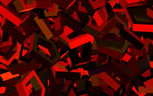 Dunkelgrüner Roter Vektorhintergrund Mit Sechsecken Illustration Mit Einer Reihe Von — Stockvektor
