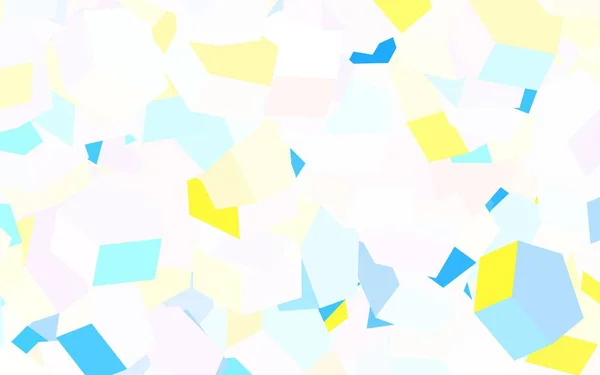 ライトブルー カラフルな六角形と黄色のベクトルパターン 六角形で抽象的なスタイルでデザインします ランディングページのパターン — ストックベクタ