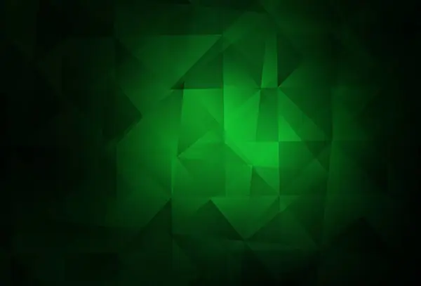 Vector Verde Oscuro Brillante Fondo Triangular Elegante Ilustración Poligonal Brillante — Vector de stock