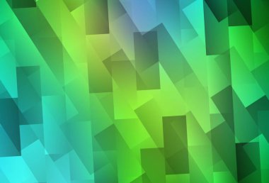 Açık Mavi, eşkenar dörtgenli yeşil vektör arkaplanı. Renkli dikdörtgenlerle modern soyut çizimler. İş ilanınız için akıllı tasarım.