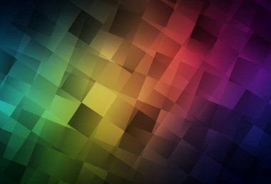 Koyu yeşil, kırmızı vektör deseni kare şeklinde. Soyut stil ve dikdörtgenlerle dekoratif tasarım. Şablon bir arkaplan olarak kullanılabilir.