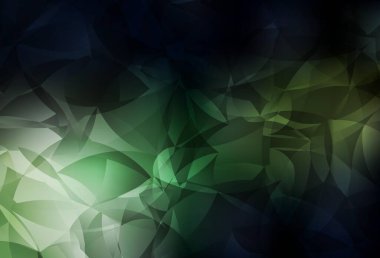 Koyu yeşil vektör eğimli üçgen dokusu. Soyut ve üçgenli renkli çizimler. İşiniz için en iyi üçgen tasarım.