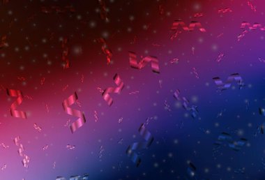 Koyu mavi, kırmızı vektör arkaplanı tatil tarzında. Noel özellikleriyle basit bir gradyan çizimi. Harfler ve tipografi için şablon.