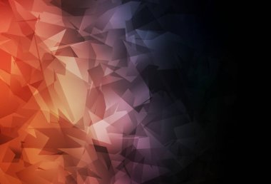 Koyu mavi, sarı vektör çokgen arka plan. Üçgenlerden oluşan parlayan çokgen çizimler. Web siteniz için çokgen tasarım.