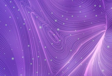 Çemberleri ve eğri çizgileri olan açık mor vektör arkaplan. Geometrik şekilleri olan bir resim. İniş sayfası için modern şablon.