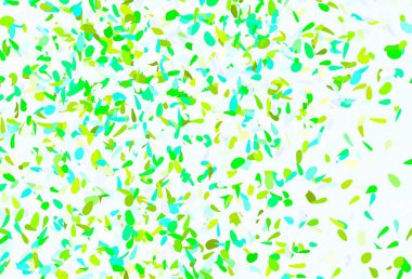 Açık mavi, yapraklı yeşil vektör zarif desen. Yapraklarla karalama tarzında renkli çizimler. Duvar kağıtları, boyama kitapları için desen.