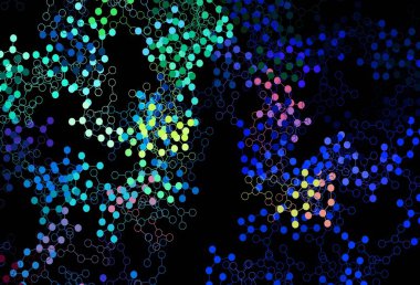 Dark Blue, Green vector texture with artificial intelligence concept. Abstract illustration with links and dots of AI. Design for depiction of cyber innovations.