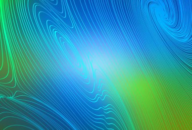 Light Blue, Green vector texture with curved lines. Brand new colorful illustration in curved style. Pattern for your business design.