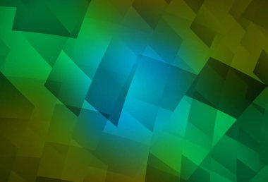 Açık mavi, çizgileri, dikdörtgenleri olan sarı vektör düzeni. Dikdörtgen şekilli soyut çizimler. Reklamlar için desen.