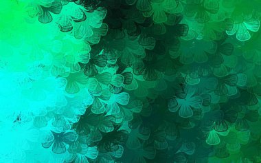 Dark Green vector abstract background with trees, branches. Creative illustration in blurred style with flowers. Pattern for wallpapers, coloring books.