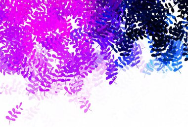 Light Purple vector doodle background with leaves. A vague abstract illustration with leaves in doodles style. Textured pattern for websites, banners.