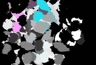 Koyu mor, Memphis şekilli pembe vektör arkaplan. Renkli rastgele şekillerle modern soyut illüstrasyon. Bir cep telefonu için arka plan.