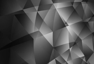 Açık gri vektör çokgen şablonu. Gradyanı olan zarif parlak çokgen çizimi. Web siteniz için yeni bir doku.