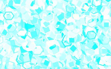 Açık mavi, altıgenli yeşil vektör arkaplan. Renkli altıgenli bir resim seti. Marka kitabınız için yeni şablon.