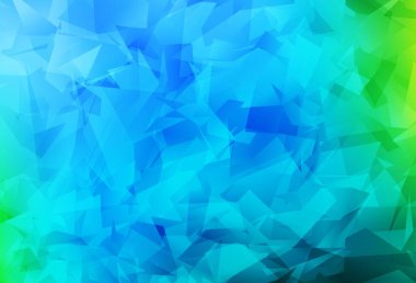 Açık mavi, yeşil vektör soyut mozaik desen. Çokgen tarzda tamamen yeni bir renk çizimi. İş tasarımınız için yepyeni bir tarz.