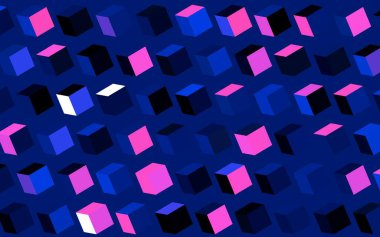 Koyu pembe, dikdörtgenli mavi vektör arkaplan. Dikdörtgen şekilli soyut çizimler. İş ilanları, broşürler, broşürler için desen