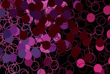 Dark Pink vector pattern with spheres. Blurred bubbles on abstract background with colorful gradient. New template for your brand book.