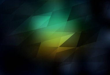 Lacivert, eşkenar dörtgenli yeşil vektör arkaplan. Dikdörtgenli soyut gradyan çizimi. Reklamınız, posteriniz, afişiniz için en iyi tasarım.